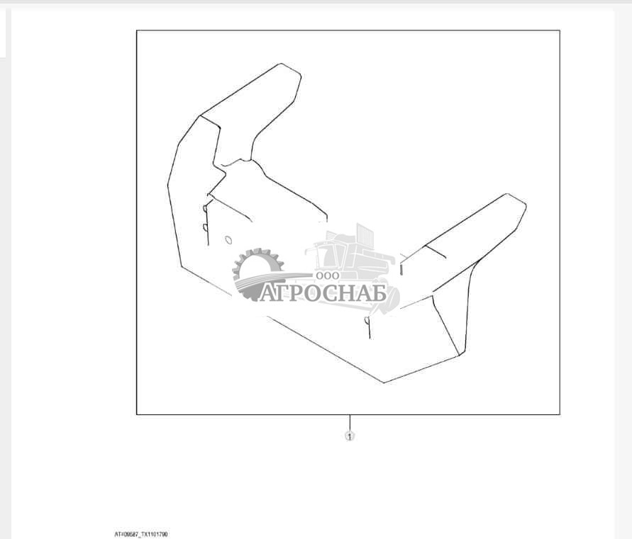 Комплект переднего противовеса, 454 кг (1000 фунтов) 